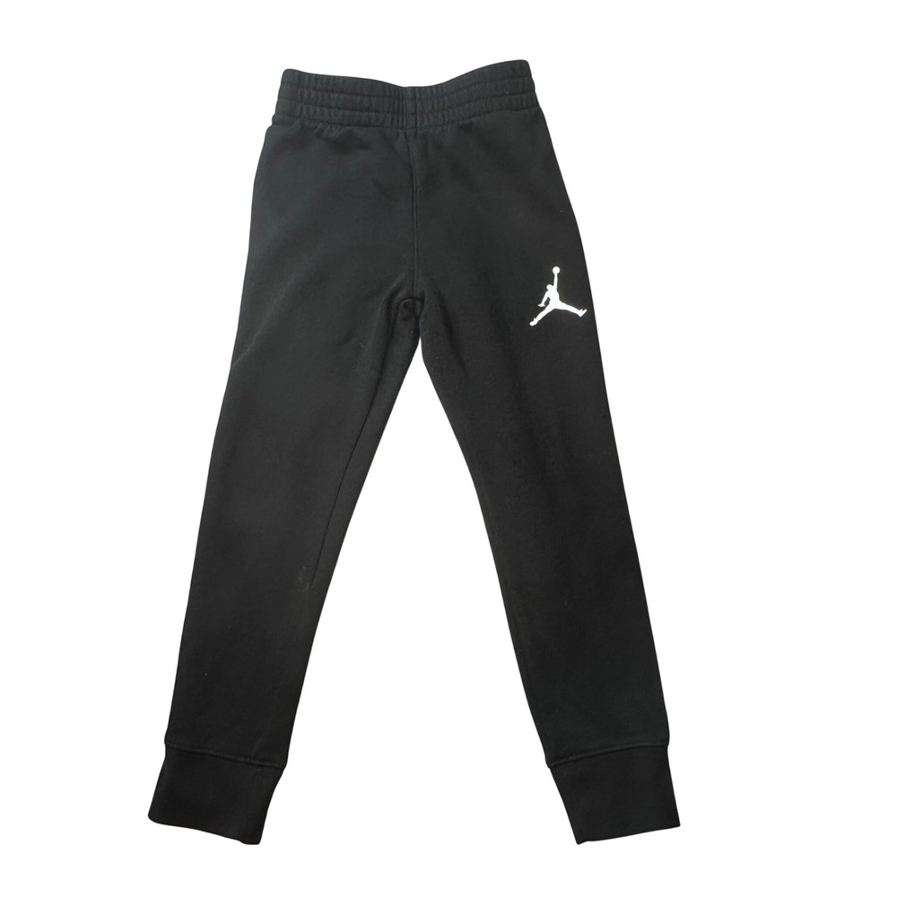 Jordan Joggers Boys 5 Black Jumpman Fleece Sweatpants C684-023 Athletic Active
